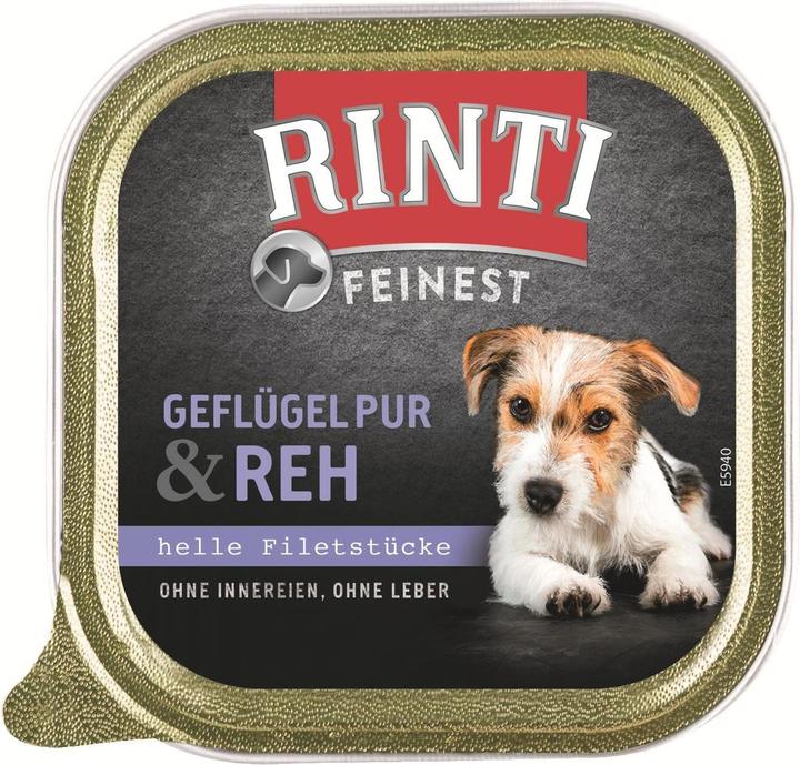 Image du produit Rinti Nourriture humide Feinest volaille pure & chevreuil, 11 x 150 g (Adulte, 1 pcs, 1820 g)