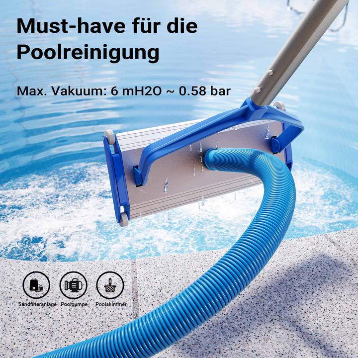 Produktbild Wiltec Poolschlauch 21 m ⌀32 mm Schwimmbadschlauch mit Muffe Saugschlauch