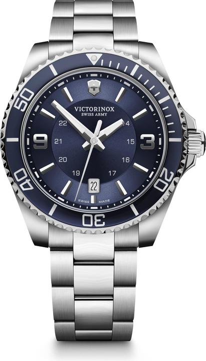Immagine prodotto Victorinox Maverick, Orologio subacqueo, Orologio da uomo, 43 cm, Quadrante blu, Bracciale in acciaio, Argento (Orologio sub, 43 mm)