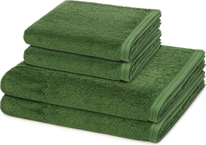 Vossen Lot de 4 Vegan Life 2 X serviettes 2 X draps de douche en kit (67 x 140 cm, 50 x 100 cm)