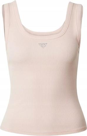 Guess Damen Top Sl Triangle Bling Rib T-Shirt (XS)