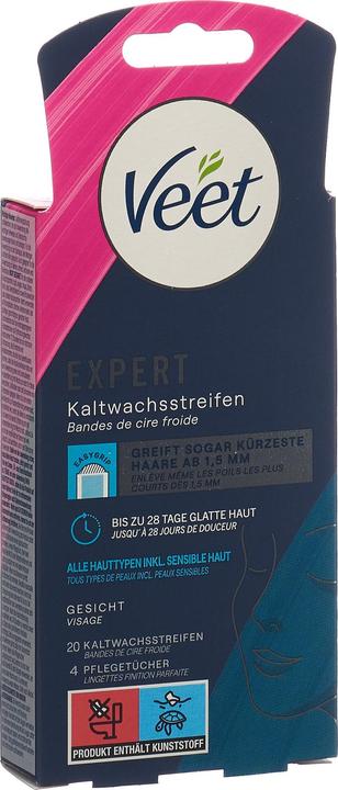 Produktbild Veet Expert Kaltwachsstreifen Gesicht (20 x, 27 g)