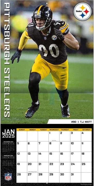 Produktbild NFL - Pittsburgh Steelers - 30.5 x 30.5 cm Team Wandkalender 2025 (30.5 x 30.5 cm, Französisch, Italienisch, Spanisch, Deutsch, Englisch)