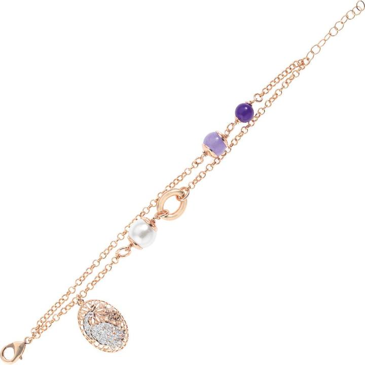 Produktbild Ottaviani Bronze bracelet with silver glitter, agate and bijoux pearls