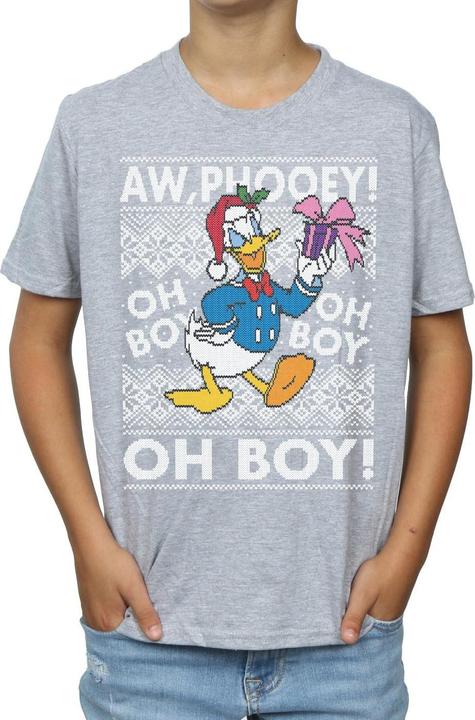Actual product image Disney Boys Donald Duck Christmas Fair Isle T-Shirt (152, 158)