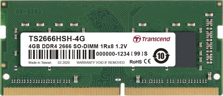 Produktbild Transcend DDR4 4 GB (1 x 4GB, 2666 MHz, DDR4-RAM, SO-DIMM)