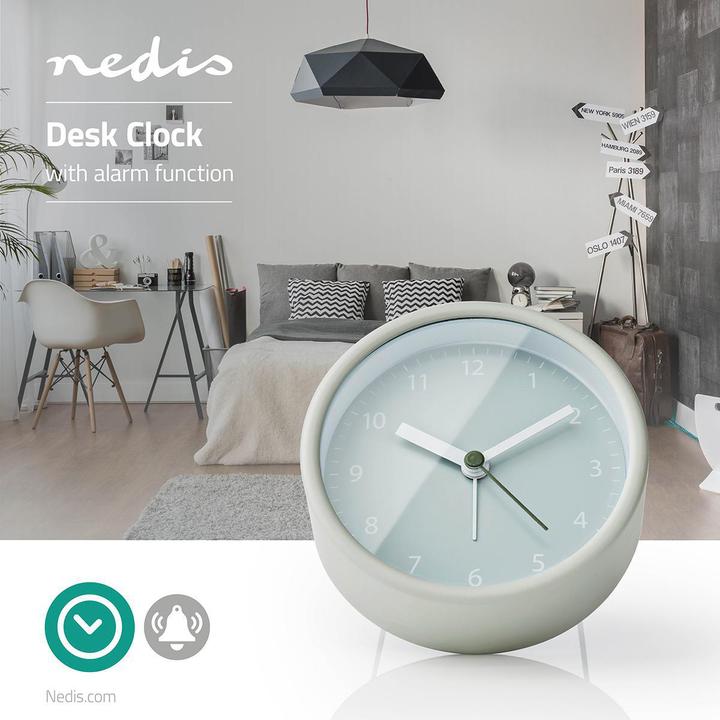 Produktbild Nedis Analogue Desk Alarm Clock Snooze Function Green