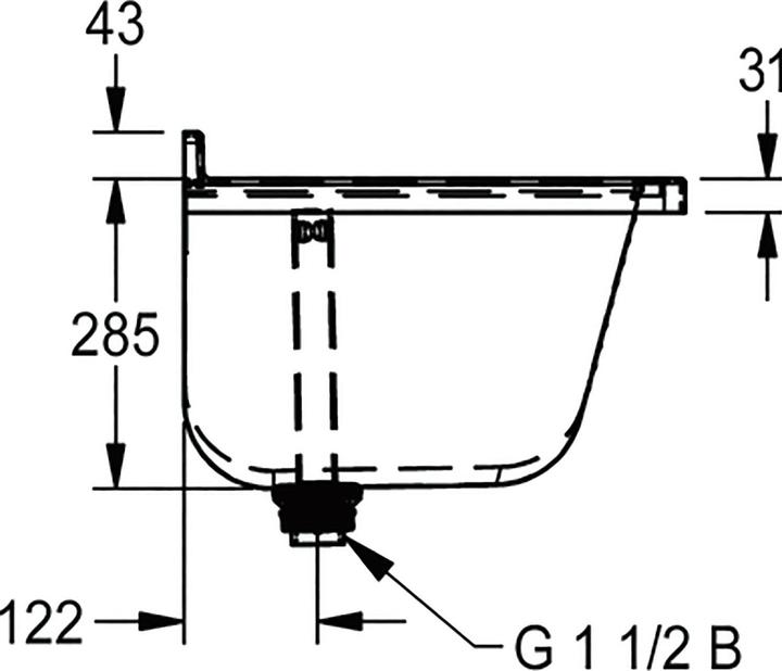 Actual product image Franke CA210/7N Wall-mounted sink Washbasin drain right satinised stainless steel (460 mm, 700 mm)