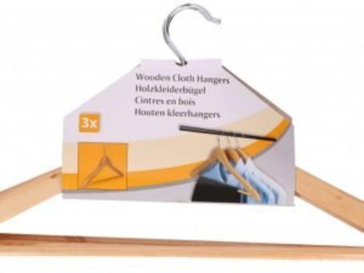 Actual product image Champ Clothes hanger - set made of wood 3 pcs. (3 x)