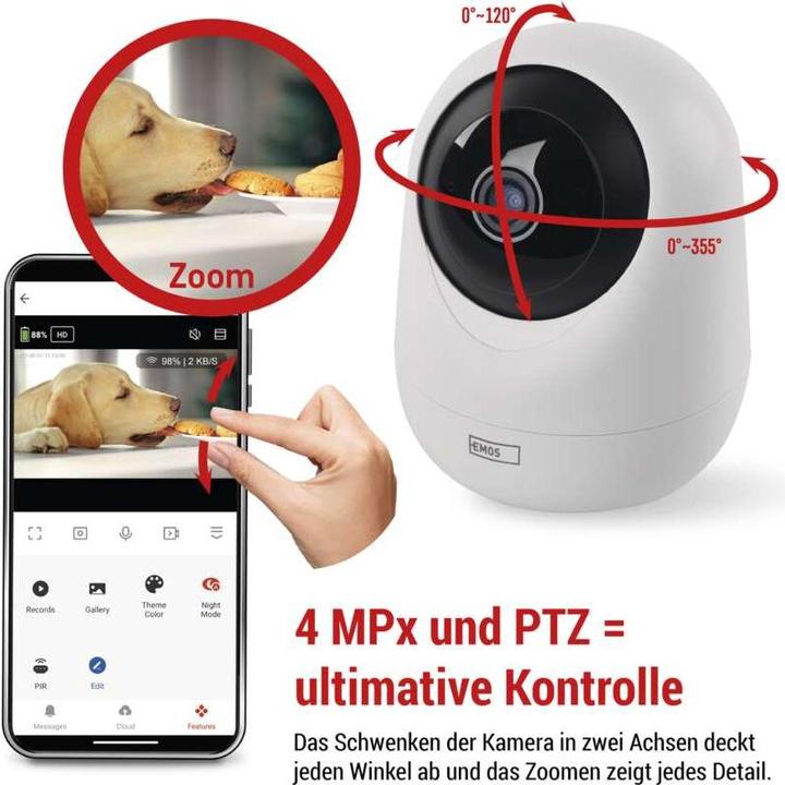 Produktbild Emos GoSmart Rotierende Überwachungskamera IP-220W mit WiFi (2560 x 1440 Pixels)