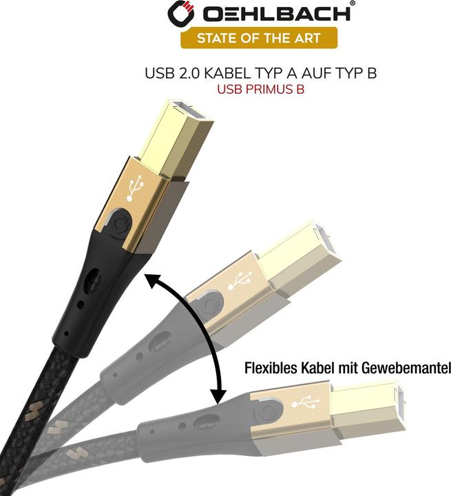Produktbild Oehlbach USB Primus Kabel 2.0 Typ A B 10m (10 m, USB 2.0)