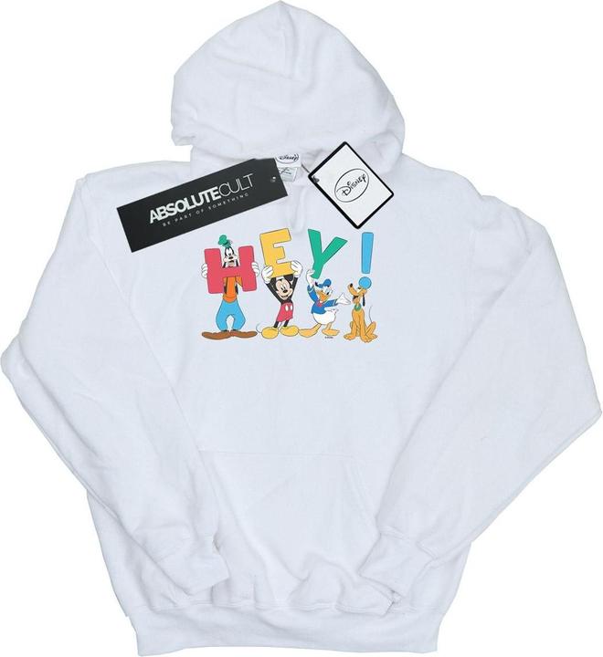 Actual product image Disney Mens Mickey Mouse Friends Hey Hoodie (XXL)