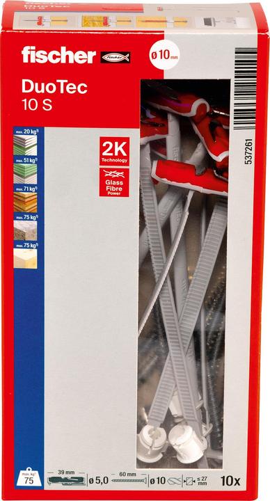 Produktbild Fischer Dübel für Gipskartonplatten DUOTEC 10 mit Medsr., 10 Stk. (10 Stk.)