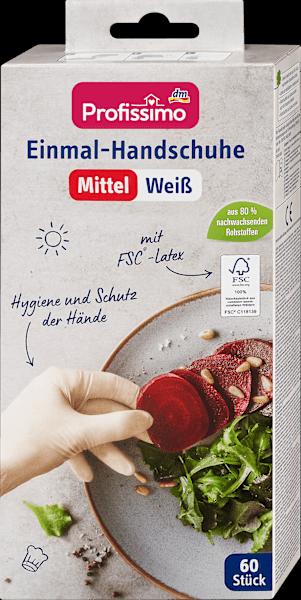 Image du produit dm Profissimo Gants jetables latex blanc moyen (M)
