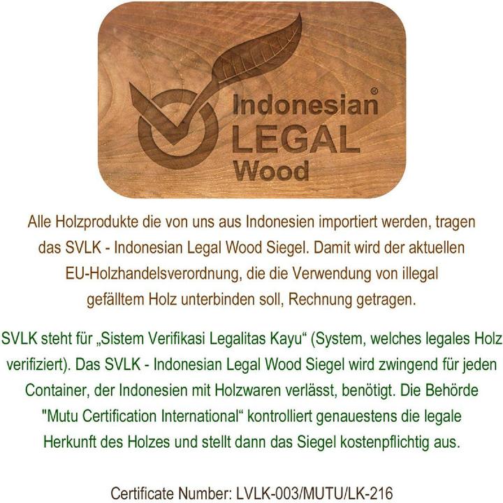 Actual product image VCM Gartenstuhl Hochlehner Klappstuhl verstellbar Teak Holz unbehandelt