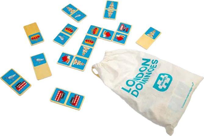 Actual product image Bigjigs London-Dominospiel aus Holz, 28-teilig.