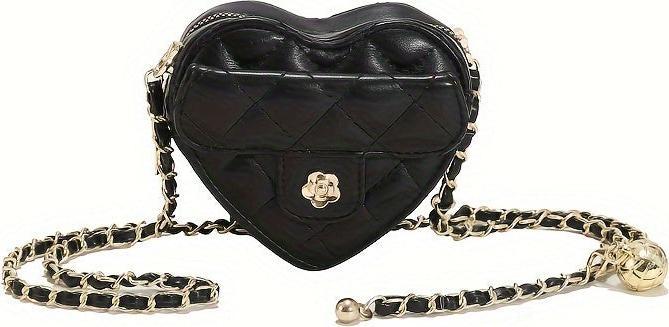 Actual product image Only-Bags.Store Heart-shaped mini cross-body bag, fashion embroidered PU leather bag, cute trendy accessory