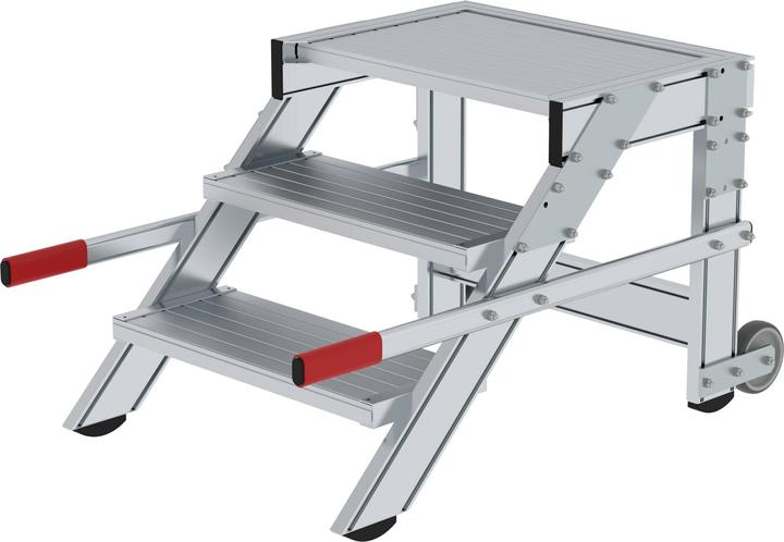Produktbild Munk Arbeitspodest fahrbar, Stufenbreite 600 mm, Aluminium geriffelt 3 Stufen (Gerüst, 112.50 cm)