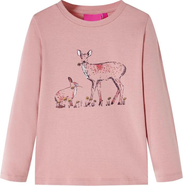 Actual product image VidaXL Children's long-sleeved shirt pink 128,Material: 95 % cotton. 5 (128)