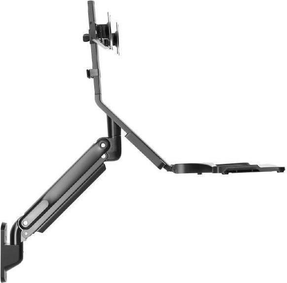 Productafbeelding Maclean Muurbeugel voor twee monitoren en toetsenbord, gasveer met computerhouder, voor monitoren 17"27". (Muur, 27")