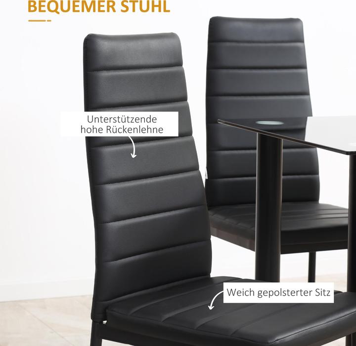 Immagine prodotto Homcom Set da pranzo con 4 sedie (120 x 60 x 97 cm)
