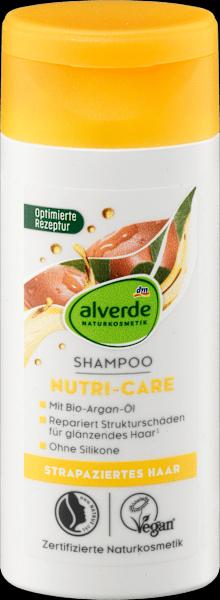 Immagine prodotto dm alverde Shampoo Nutri Care all'olio di argan biologico e all'estratto di jojoba biologico in formato da (Shampoo liquido)