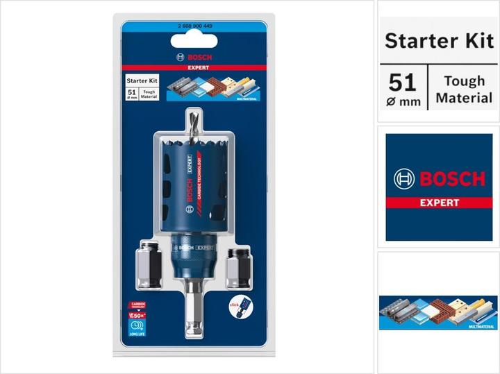 Produktbild Bosch Professional Zubehör EXPERT Tough Material Lochsäge-Starter-Set, 51 x 60 mm (51 mm)