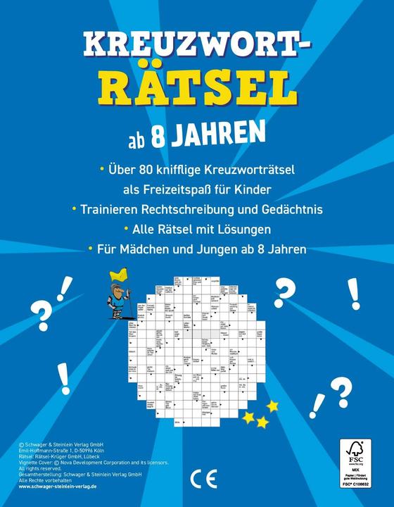 Immagine prodotto Kreuzworträtsel ab 8 Jahren (Tedesco, Casa editrice Schwager & Steinlein, 2023)