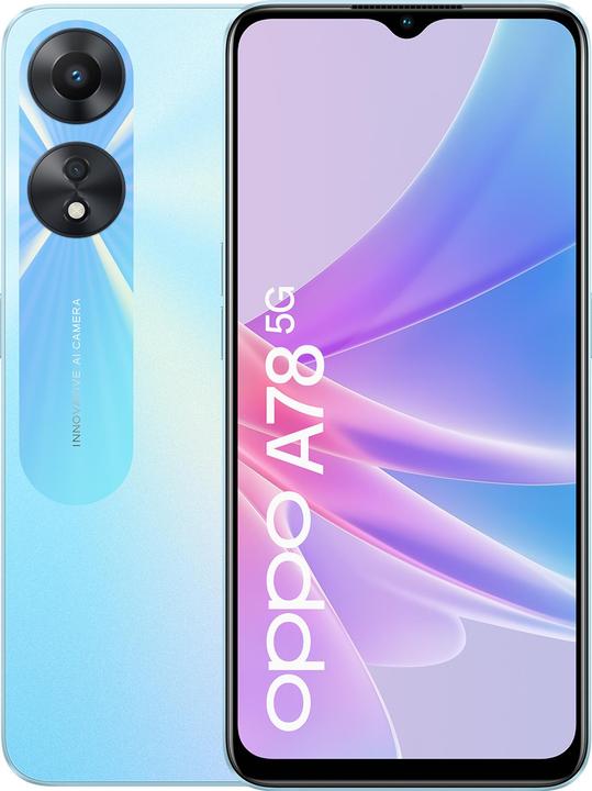 OPPO A78 5G DS 4GB RAM 128GB (128 Go, Bleu brillant, 6.56", Double SIM, 50 Mpx, 5G)