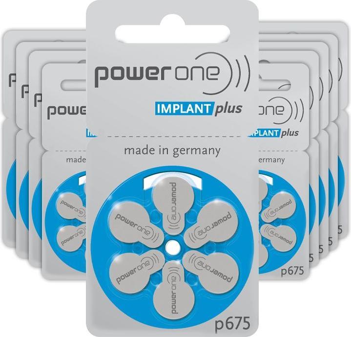 Produktbild Powerone ImplantPlus 675 Hörgerätebatterien (60 Stk., 675, 540 mAh)