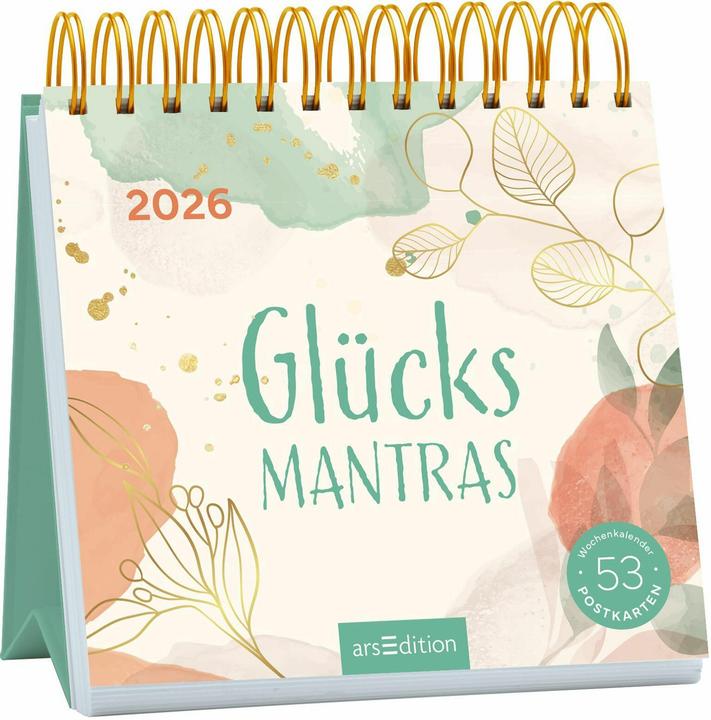 Postkartenkalender Glücksmantras 2026 (Hardcover, German)