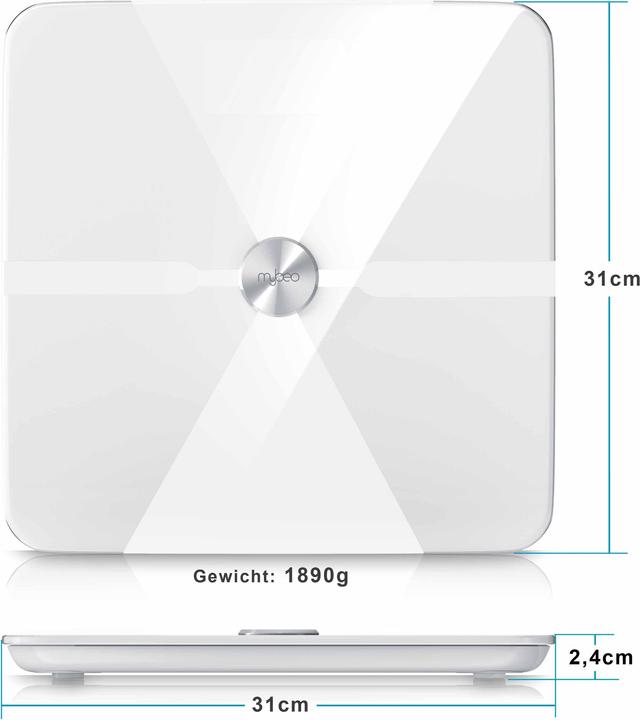 Immagine prodotto Mybeo Bilancia per il grasso corporeo, bilancia digitale Bluetooth per l'analisi del corpo, bilancia (180 kg)