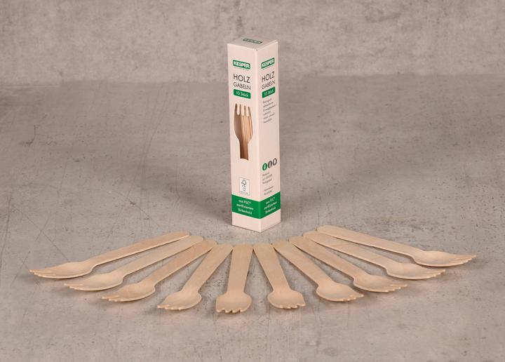 Actual product image Kesper Disposable wooden fork, pack of 10 (10 x)