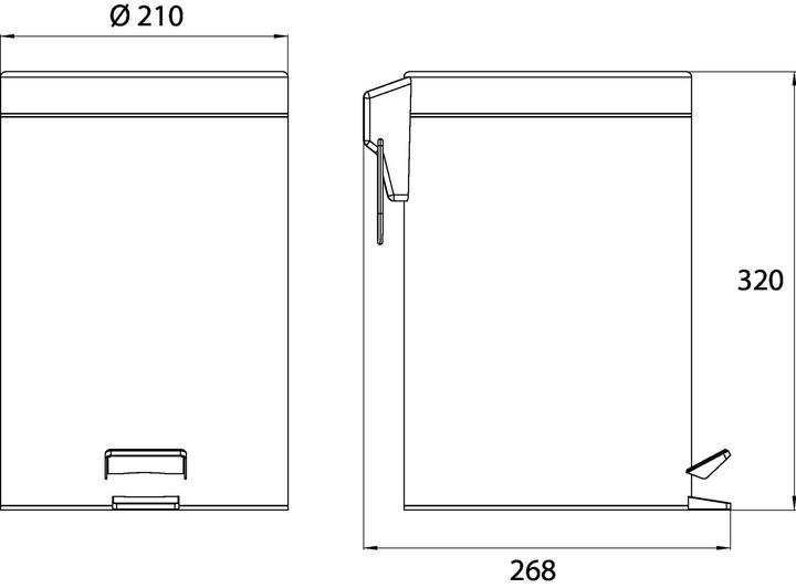 Immagine prodotto Emco Cestino per rifiuti SYSTEM 2 modello da pavimento, con coperchio, 5 l nero (5 l)