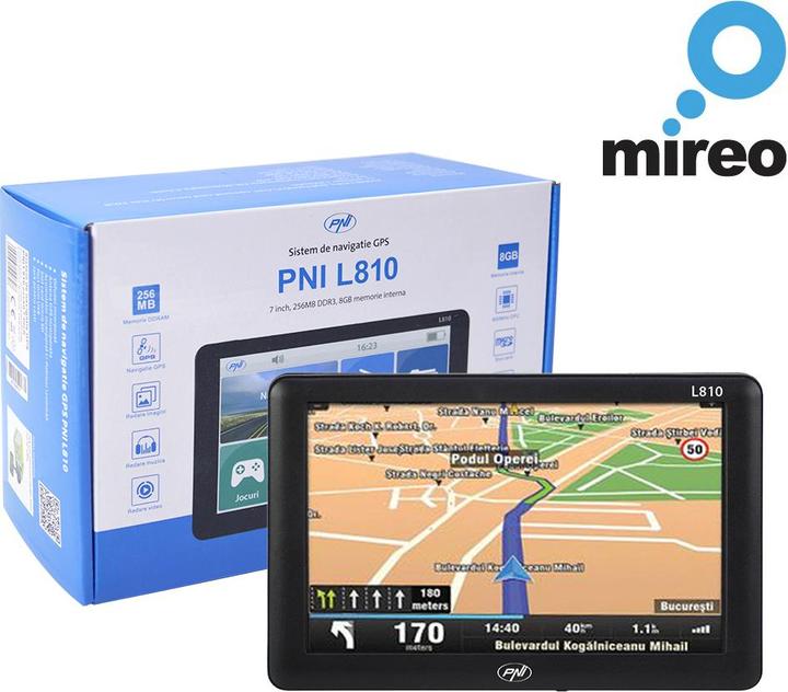 Immagine prodotto PNI Sistema di navigazione GPS L810 con schermo da 7 pollici, mappa europea Mireo Don't Panic + (7")