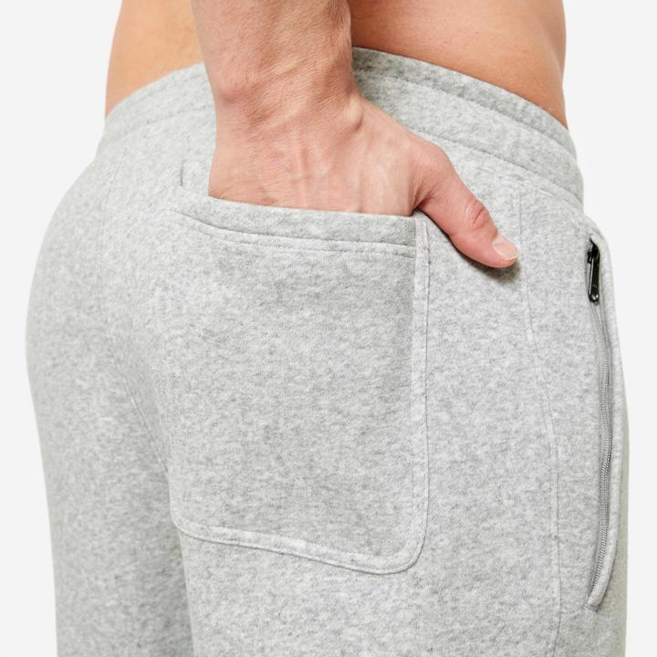 Actual product image Domyos Men's warm jogging trousers - 100 grey (W32)