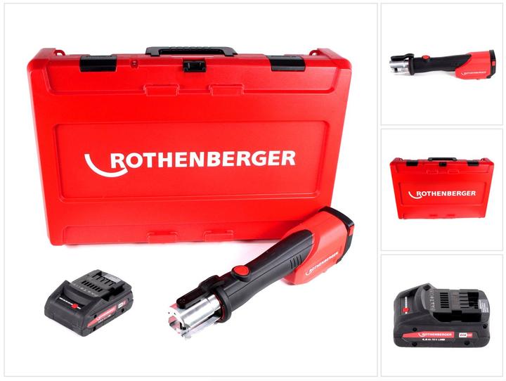 Produktbild Rothenberger ROMAX 4000 Akku Pressmaschine 18 V Li-Ion elektrohydraulisch im Transportkoffer mit 4 A