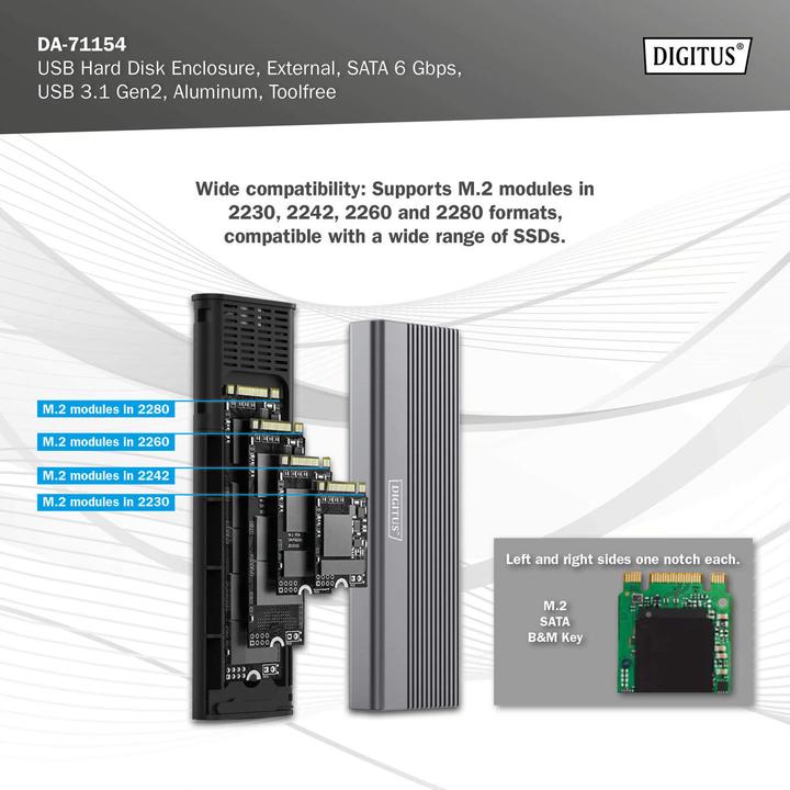 Actual product image Digitus DA-71154 (M.2 2280, M.2 2230, M.2 2242, M.2 2260)