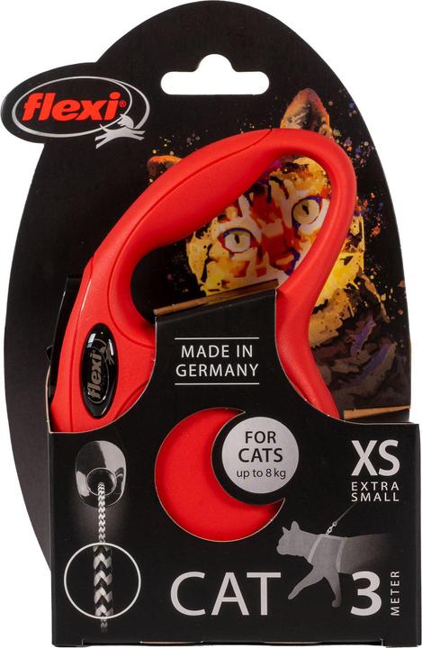 Immagine prodotto Flexi Guinzaglio retrattile NEW CLASSIC CAT XS, corda rossa da 3 m (XS, Gatto, Sport cane)