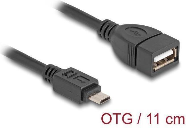Actual product image Delock USB 2.0 OTG cable type Micro-B plug to type A socket (0.11 m, USB 2.0)