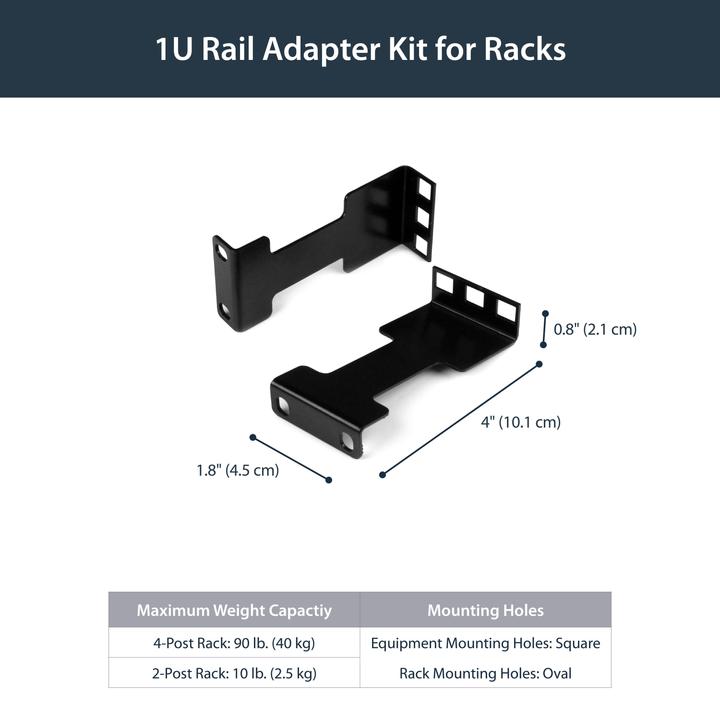 Image du produit StarTech Adaptateur De Profondeur De Rack 4po - 1u