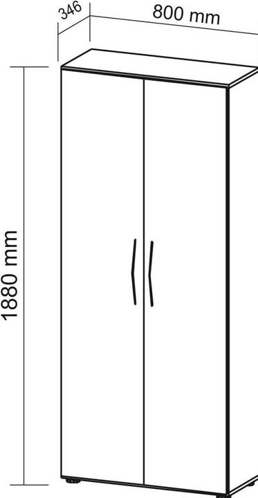 Immagine prodotto Hammerbacher Base (80 x 34,5 x 188 cm)
