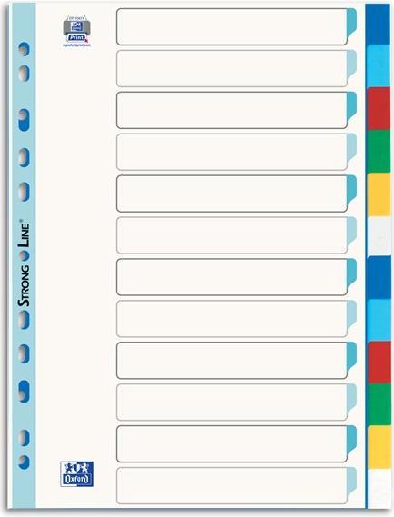 Actual product image Oxford Divider Coloured A4 Pp 12 Tabs