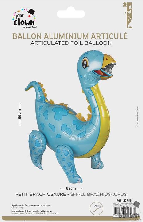 Actual product image P'tit Clown XXL Foil Balloon Dino Pterodactyl Frosted