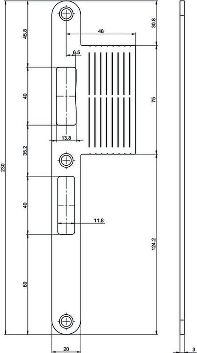 Actual product image MSL Main flap strike plates B-40341H (Door handle)