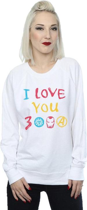 Actual product image Womens/Ladies Avengers Endgame I Love You 3000 Crayons Sweatshirt (XXL)