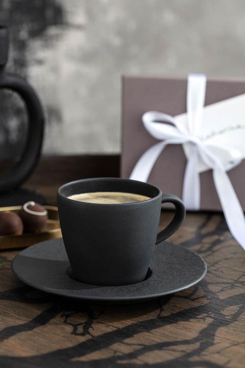 Produktbild Villeroy & Boch Kaffeetasse mit Untertasse 2tlg. Manufacture Rock blanc (220 ml, 2 x)