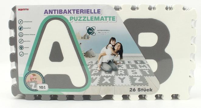 Actual product image Besttoy Soft puzzle mat - letters A-Z - grey/white - 26 pieces (30 x 30 x 1 cm)