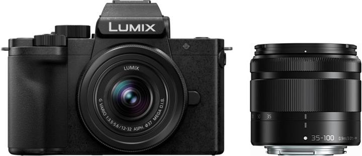 Immagine prodotto Panasonic Lumix DC-G100 + 12-32 mm f/3,5-5,6 + 35-100 mm f/4,0-5,6 (12 - 32 mm, 20.30 Mpx, 4/3)