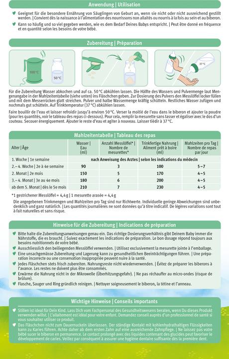 Produktbild Holle Bio-Anfangsmilch (462 g, ab Geburt)